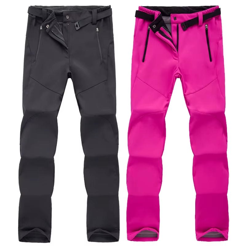 New Winter Womens Outdoor Pants Thick Fleece Softshell Sports Trousers Hiking Trekking Ski Waterproof Women Pants PM21