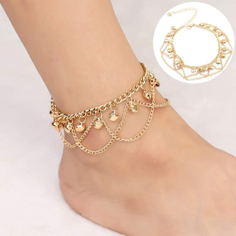 Anklet Foot Accessories Jewelry for Women and Girls & Women Fashion Drop Jingle Bell Charm Anklet Beach Foot Cross Chain Jewelry Gift