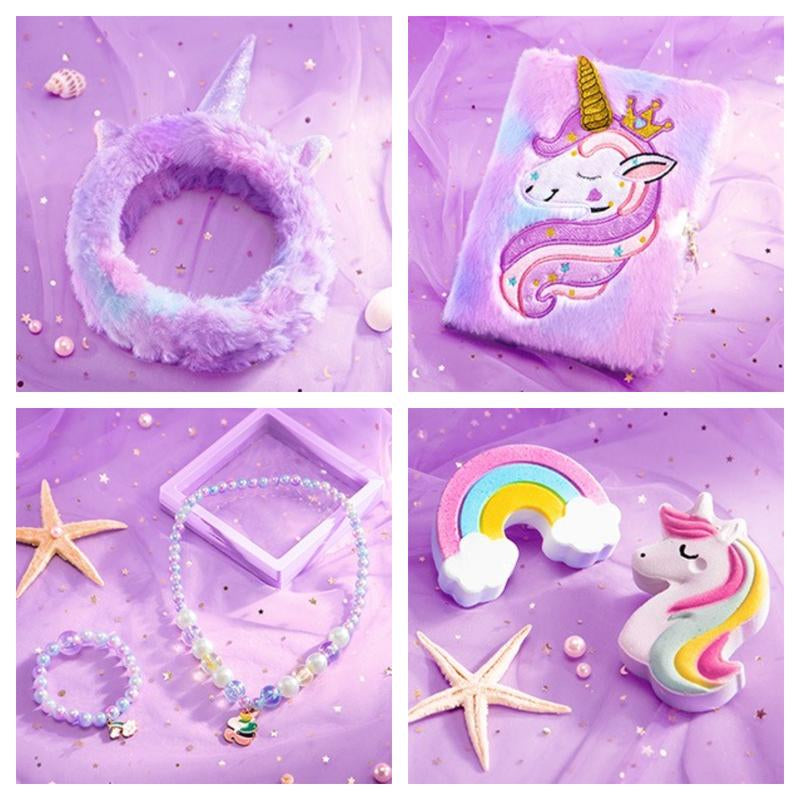 Unicorn Gift Basket Toys Set with Blanket Tumbler Crossbody Bag , Christmas Gift Thanksgiving Birthday Gift for Daughter, Niece, or Friend