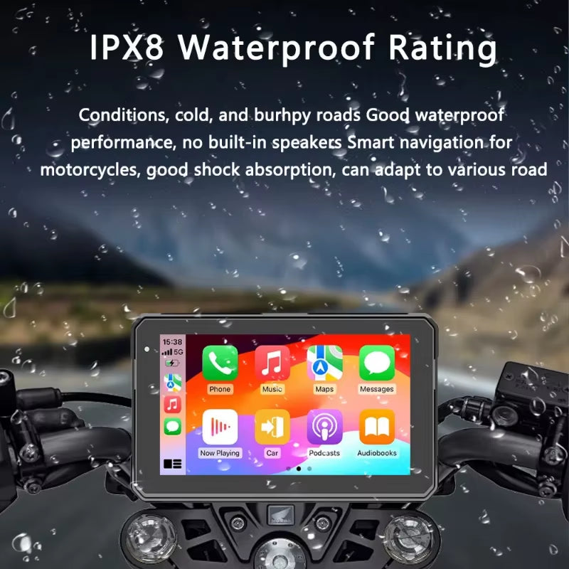 5/7 Inch Carplay Motorcycle Wireless Carplay Android Auto Airplay Display Screen Portable Moto Monitor IPX7