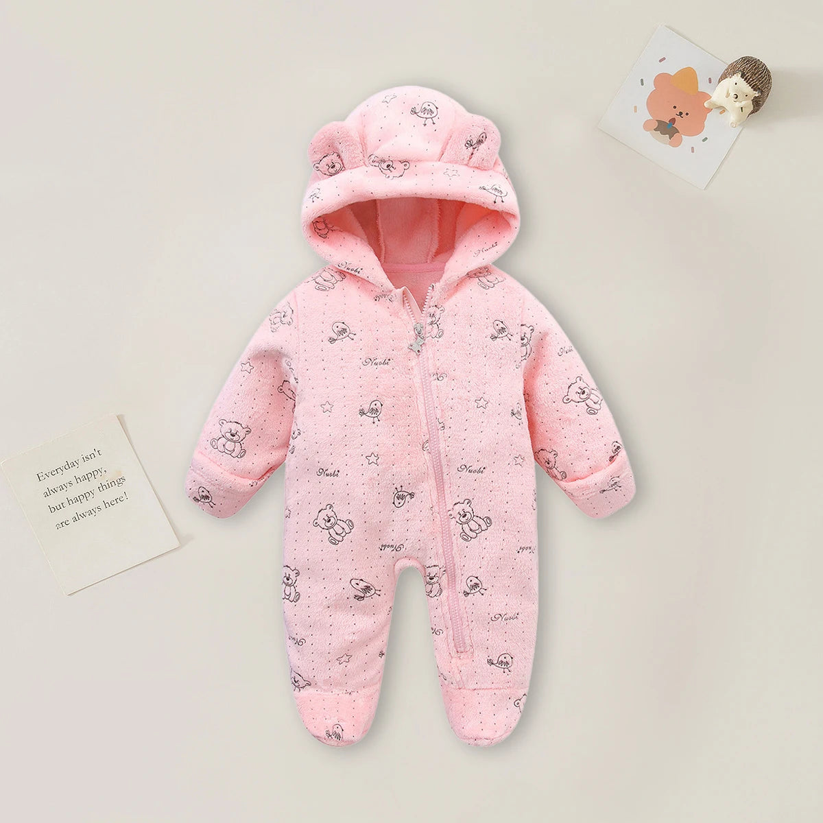 0-12M Cartoon Newborn Bodysuit Warm Romperssoft Newborn Baby Clothes Flannel Autumn Winter Baby Boys Girls Jumpsuit
