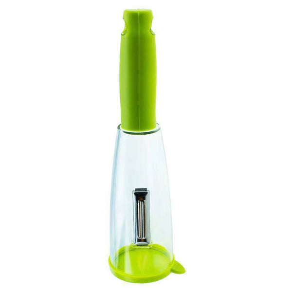 Multifunctional Stainless Steel Peeling Knife Storage Tube Anti-Splash Fruit Vegetable Peeler Supplies Household Kitchen Tools