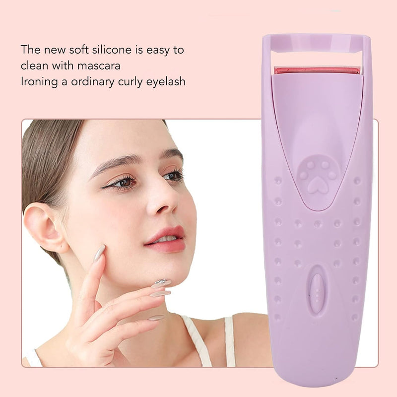 Heated Eyelash Curler, Electric Eyelash Curler, Usb C Rechargeable Long Lasting Heated Lash Curler for Lashes, Handheld Eyelash Heated Curler (Purple)