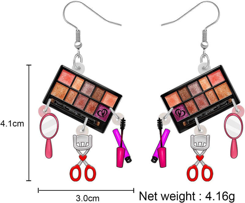 Acrylic Creative Valentines Day Makeup Dangle Drop Earrings Gifts for Women Cute Cosmetic Jewelry for Beauticians Party Decorations