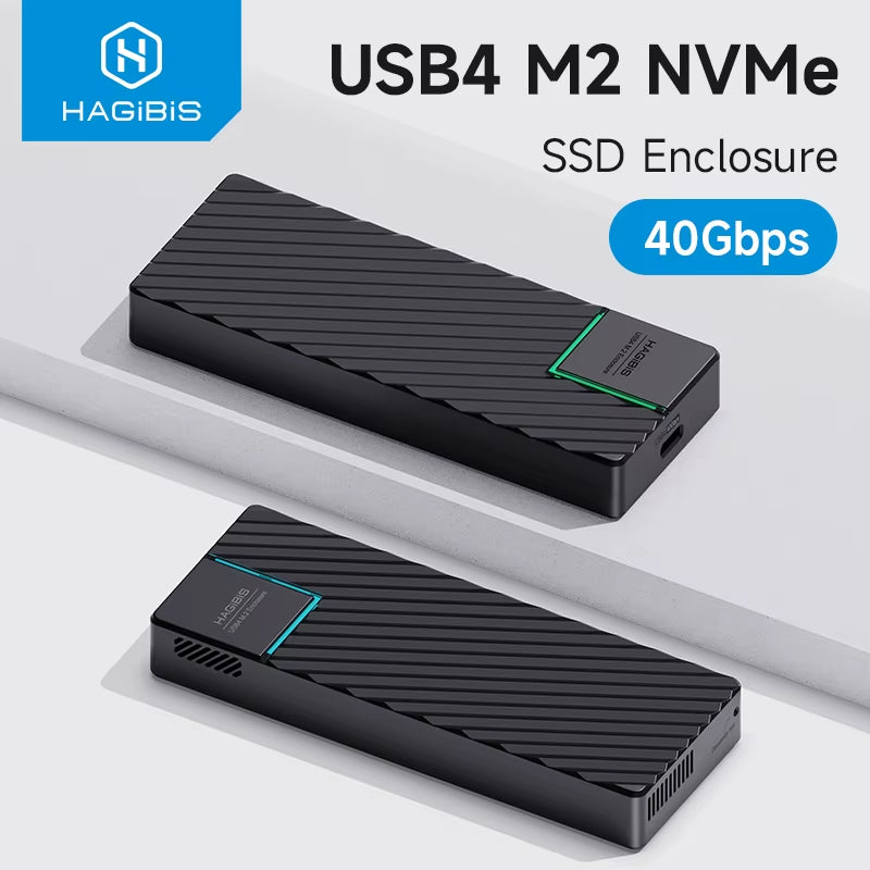 USB 4.0 40Gbps M.2 Nvme SSD Enclosure Compatible with Thunderbolt 4/3 USB 3.2/3.1/3.0 ASM2464 External Hard Drive Case