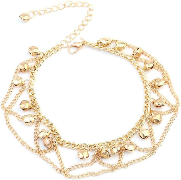 Anklet Foot Accessories Jewelry for Women and Girls & Women Fashion Drop Jingle Bell Charm Anklet Beach Foot Cross Chain Jewelry Gift