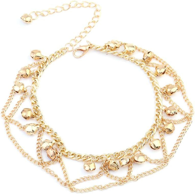Anklet Foot Accessories Jewelry for Women and Girls & Women Fashion Drop Jingle Bell Charm Anklet Beach Foot Cross Chain Jewelry Gift