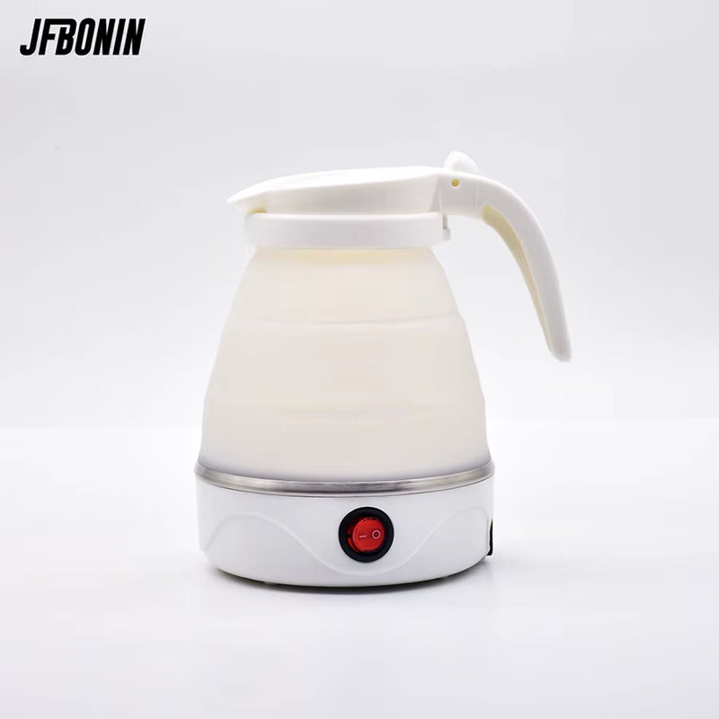 220V 0.6L Mini Folding Kettle Portable Water Heater 600W Silicone Compression Electric Kettle Home Kettle Easy to Travel