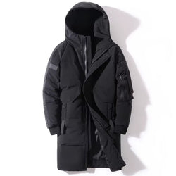 Winter Men'S down Jacket Hooded Fashion Long down Coat Men Windproof Waterproof Thick Warm Brand Mens Clothing Long Parka