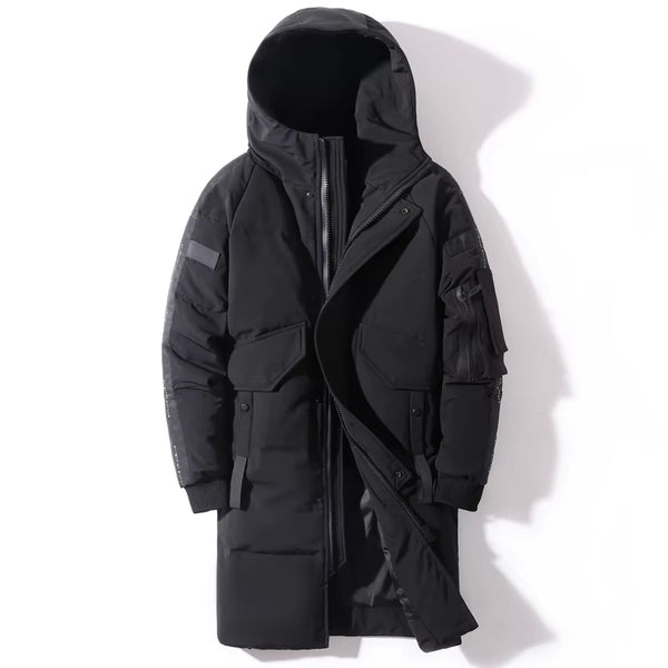 Winter Men'S down Jacket Hooded Fashion Long down Coat Men Windproof Waterproof Thick Warm Brand Mens Clothing Long Parka