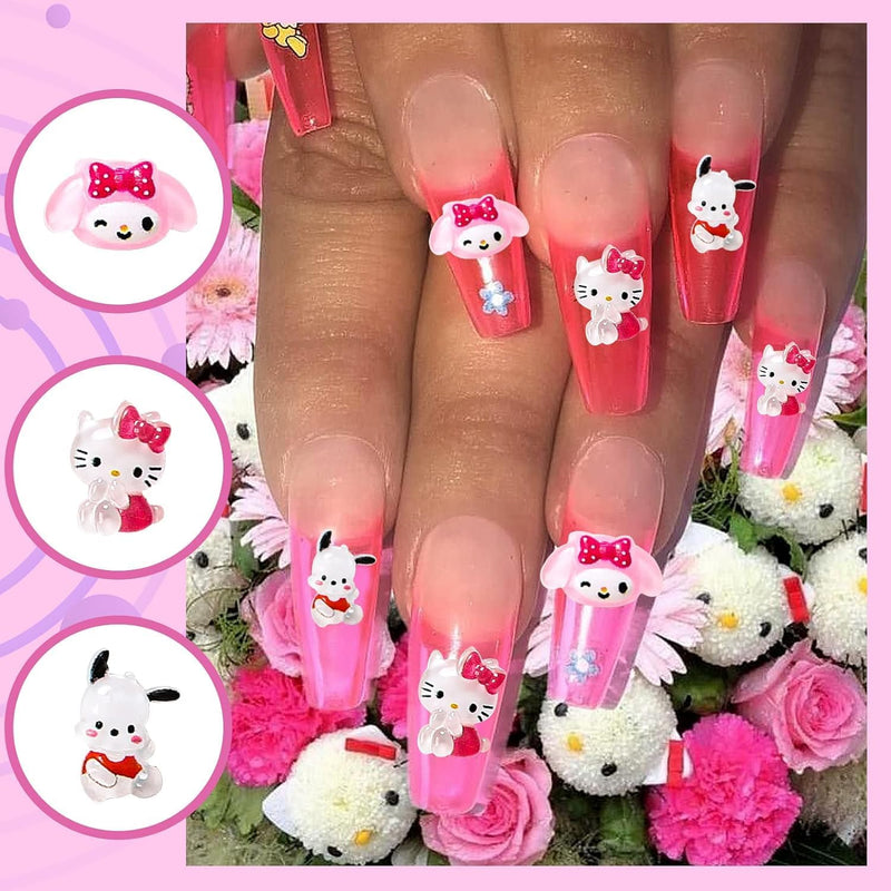 70Pcs Nail Charms, Kawaii Nail Charms 3D Nail Art Charms Flatback Resin Charms for DIY Nail Art Decorations Supplies