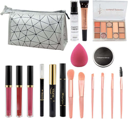 Travel Makeup Kit | Makeup Bundle Includes Eyeshadow Lipstick - Makeup Kits Storage Bag Mirrors Makeup Bundle Includes Makeup Sets