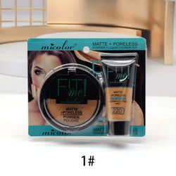 30Ml Liquid Foundation Dark Skin Dedicated Foundation Cosmetic 30G Micolor Fit Me 2 in 1 Matte Black Skin Poreless Powder Set