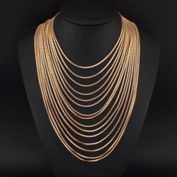 Female Multi Layers Gold Color Chain Necklaces Fashion Pendants Statement Necklaces Women Dress Accessories Collares