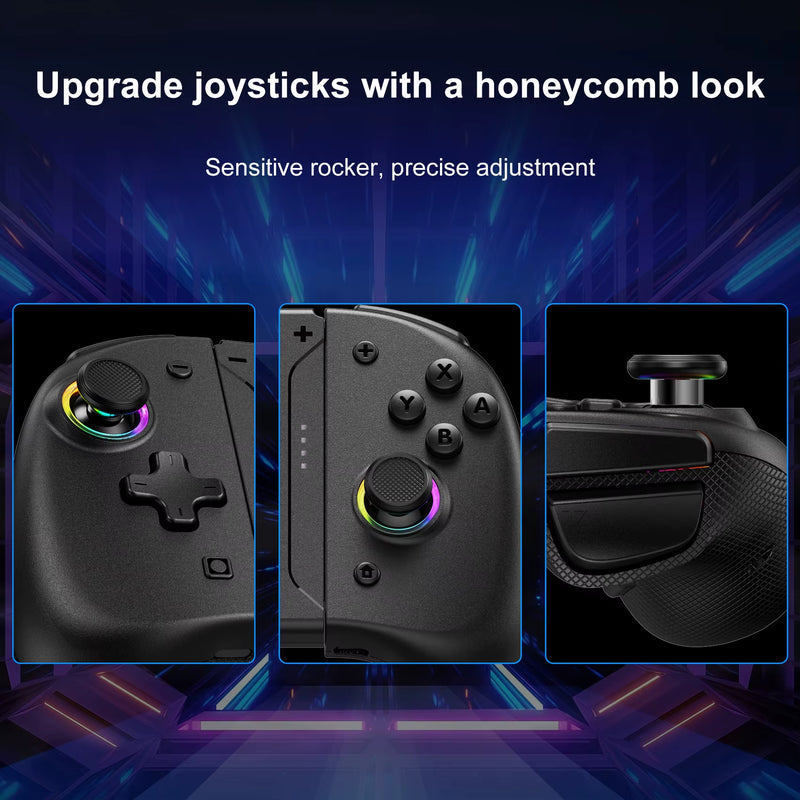 KS37 Meteor Light Wireless Joy-Pad for Switch/Switch OLED, with Programmable, 6-Axis Gyro, Turbo & Vibration