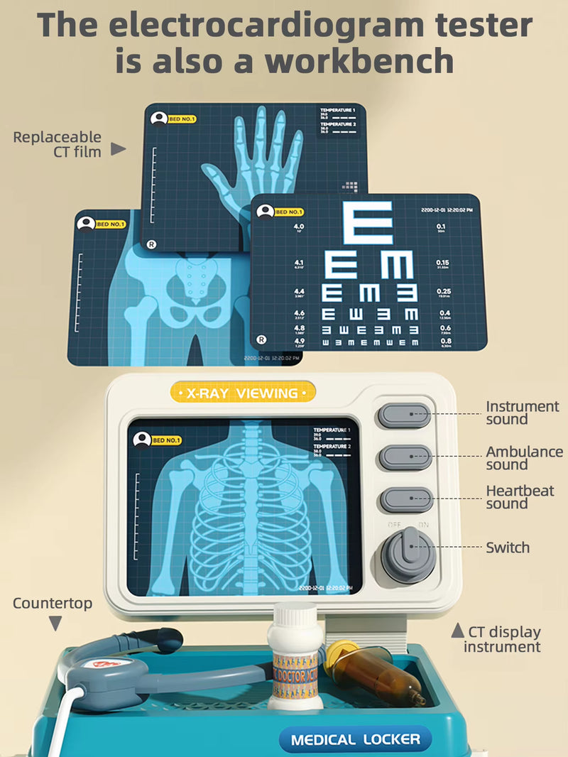 Doctor Kit for Kids, Toy Medical Cart Kit for Toddlers with Sounds, 3-5 Year Old Toddler Pretend to Play Doctor Games