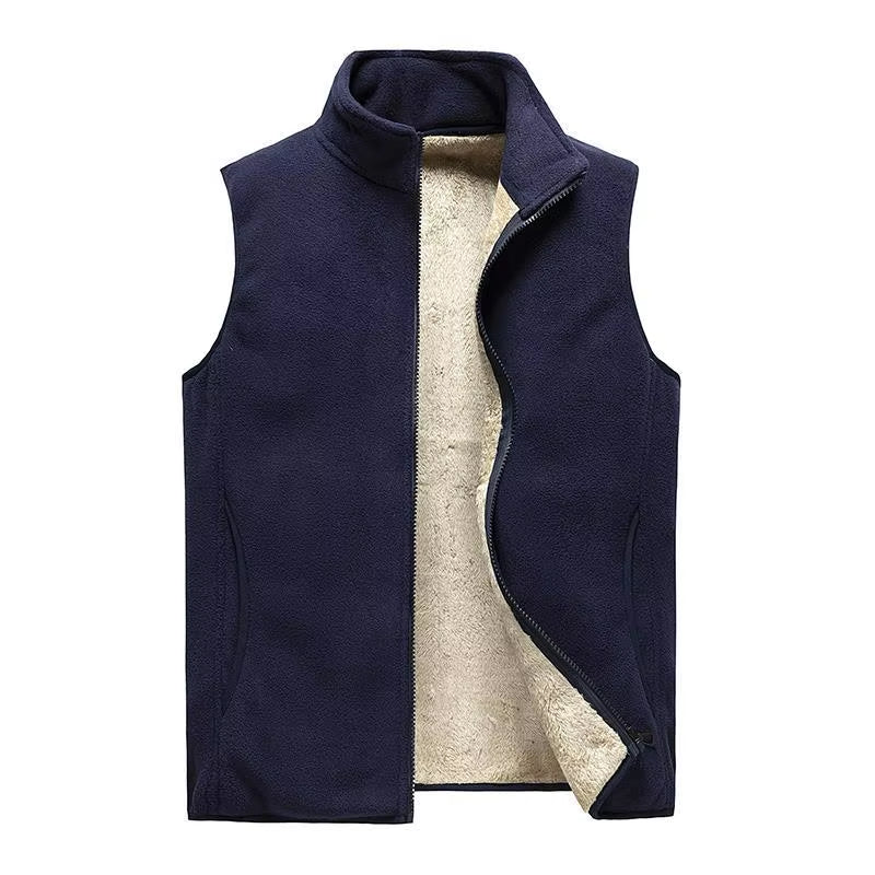 Lamb Cashmere Waistcoat for Men Brand Winter Jacket Men Vest Men Zipper Mens Jacket Sleeveless Casual Winter Waistcoat Men S-8XL