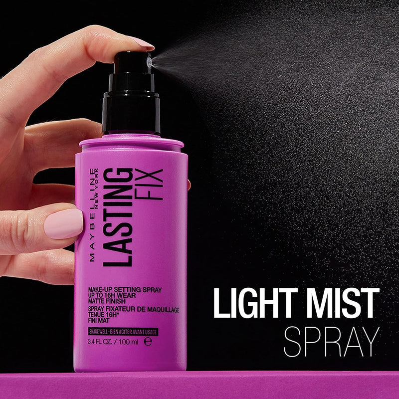 New York Setting Spray, Matte Finish, Transfer Proof and Sweat Resistant, 16H Wear, Facestudio Lasting Fix Makeup, Volume: 3.4 Fl. Oz.