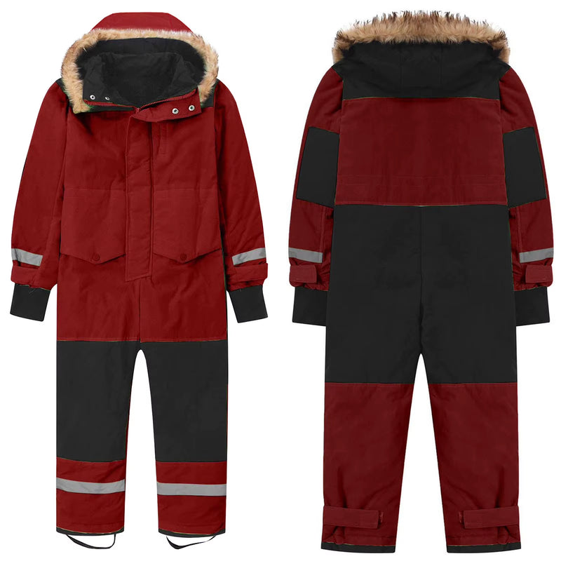 Baby Girls Boys One-Piece Ski Suits Children'S Snowboarding Fur Hooded Thick Windproof Warm Skiing Sports Clothes for Winter