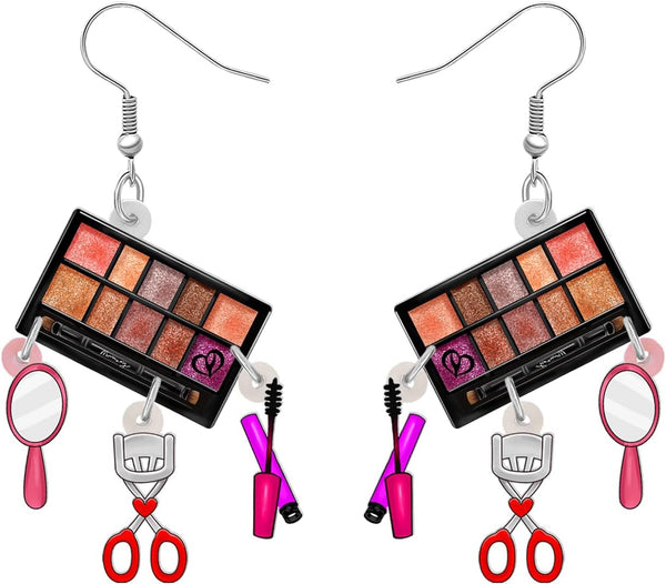 Acrylic Creative Valentines Day Makeup Dangle Drop Earrings Gifts for Women Cute Cosmetic Jewelry for Beauticians Party Decorations