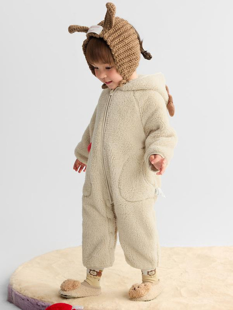 Balabala Kids' Halloween Animal Fleece Jumpsuit - Snuggly, Cute & Playful with Fun Animal Print Soft Fleece Material Easy to Wear for Little Ones Fluffy Pajamas Sleepwear Pajamas Toddler