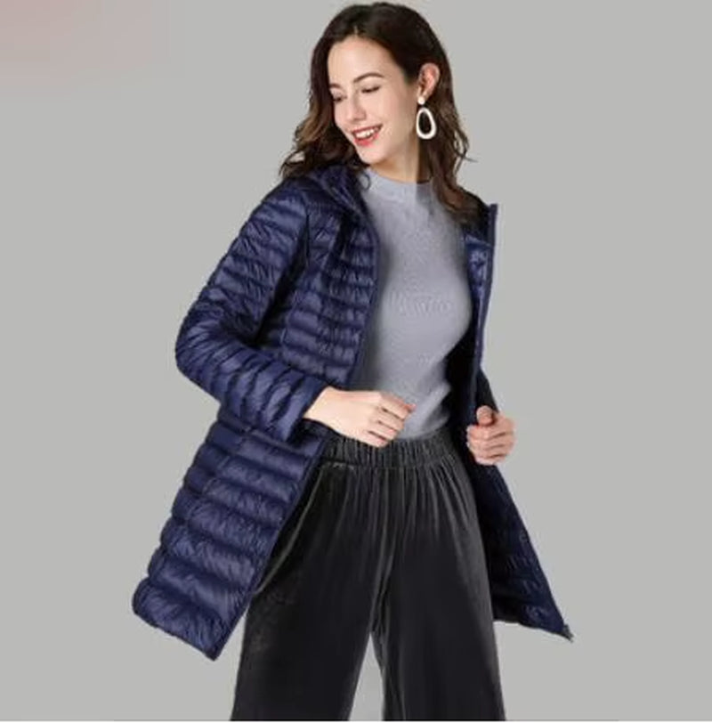 Winter Long down Jackets Women Oversize Ultra Light Thin Coat Autumn Fashion Casual Slim Parka ED1342