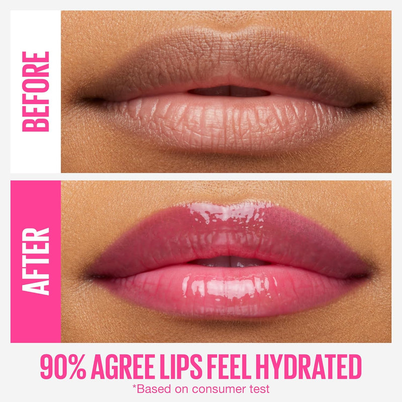 New York Lifter Gloss, Hydrating Lip Gloss with Hyaluronic Acid, High Shine for Fuller Looking Lips, XL Wand for One-Swipe Application, Ice, Light Pink, 5.4 Ml
