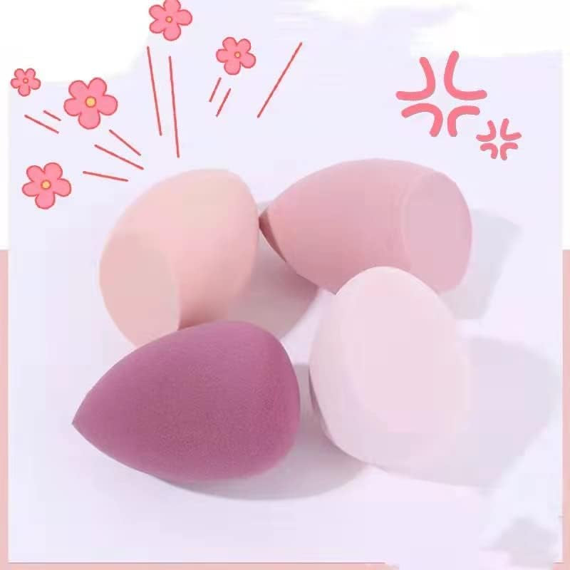 Makeup Sponge Set Mixed Multi-Color, Use Beauty Eggs for Wet and Dry Face, Make-Up Puff, Flawless, Four Pink Outfits (10 X 10 X 6 (4PCS))