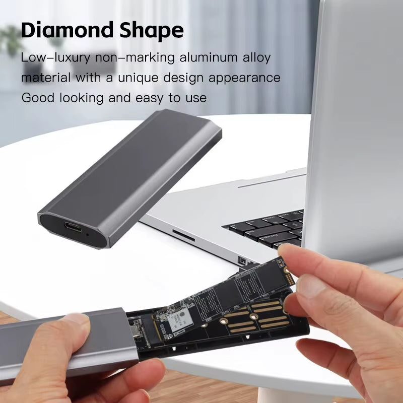 M2 Nvme SSD Case 10Gbps USB3.1 Enclosure Type C HDD Box Tool Free SATA M-Key B- Key Enclosure