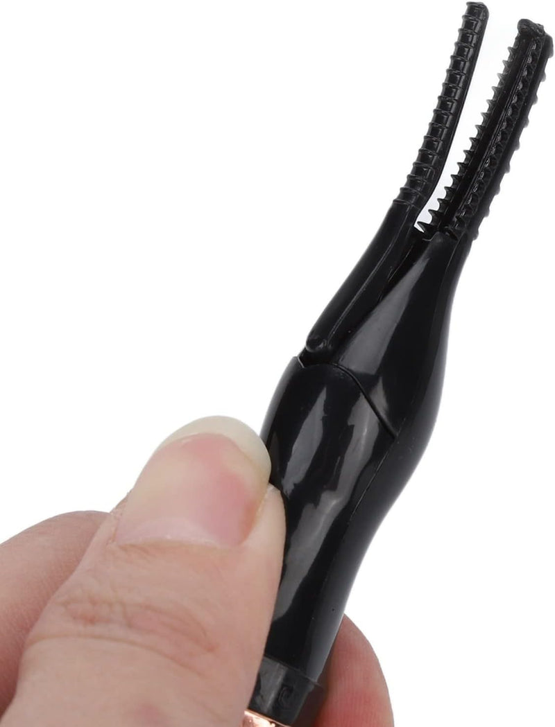 Clip-On Electric Eyelash Curler, 3 Temp Levels, Heated Comb, Clip Type, USB Rechargeable, ABS Material, Includes Eyebrow Comb, USB Cable