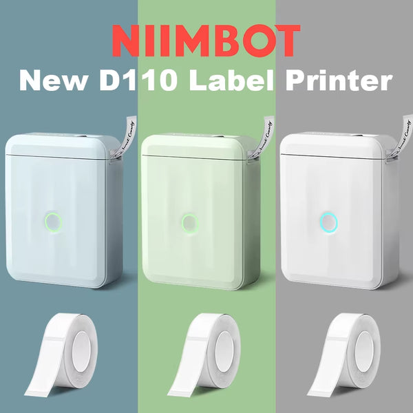 D110 Mini Portable Printer for Mobile Thermal Adhesive Label Printer for Stickers Pocket Labeling Maker Machine Wireless