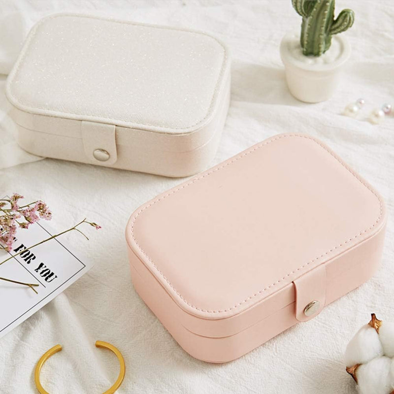 Travel Jewelry Organizer Storage Case & 2 Tiers Jewelry Portable Box Earrings Travel Case Storage Organizer Container