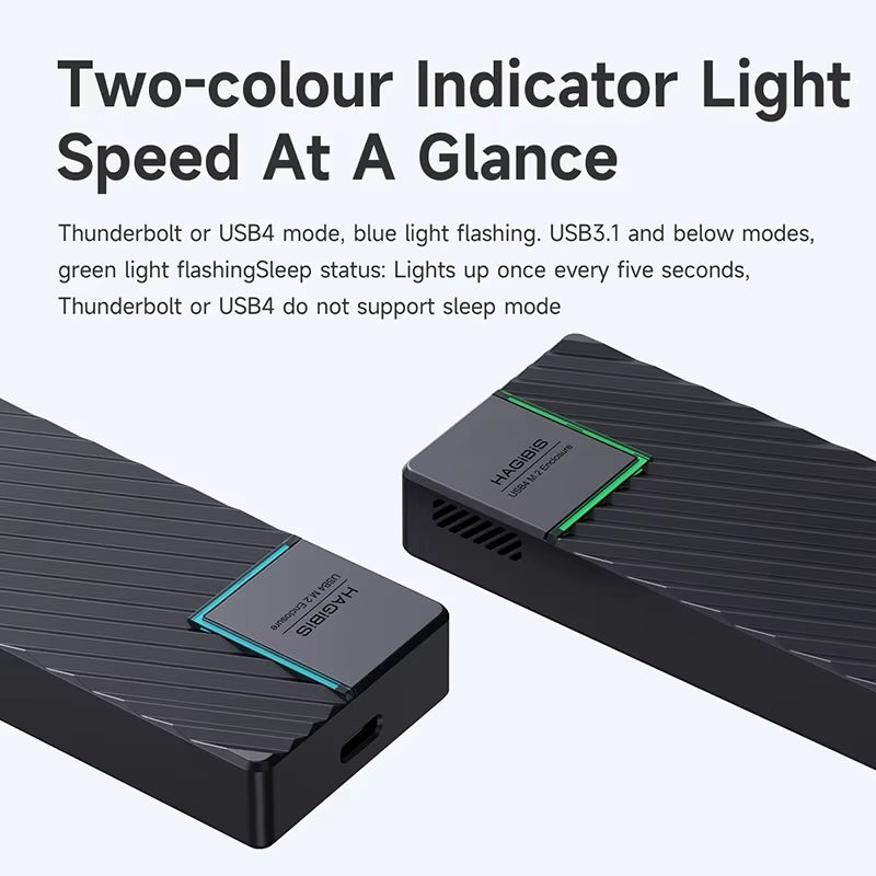 USB 4.0 40Gbps M.2 Nvme SSD Enclosure Compatible with Thunderbolt 4/3 USB 3.2/3.1/3.0 ASM2464 External Hard Drive Case