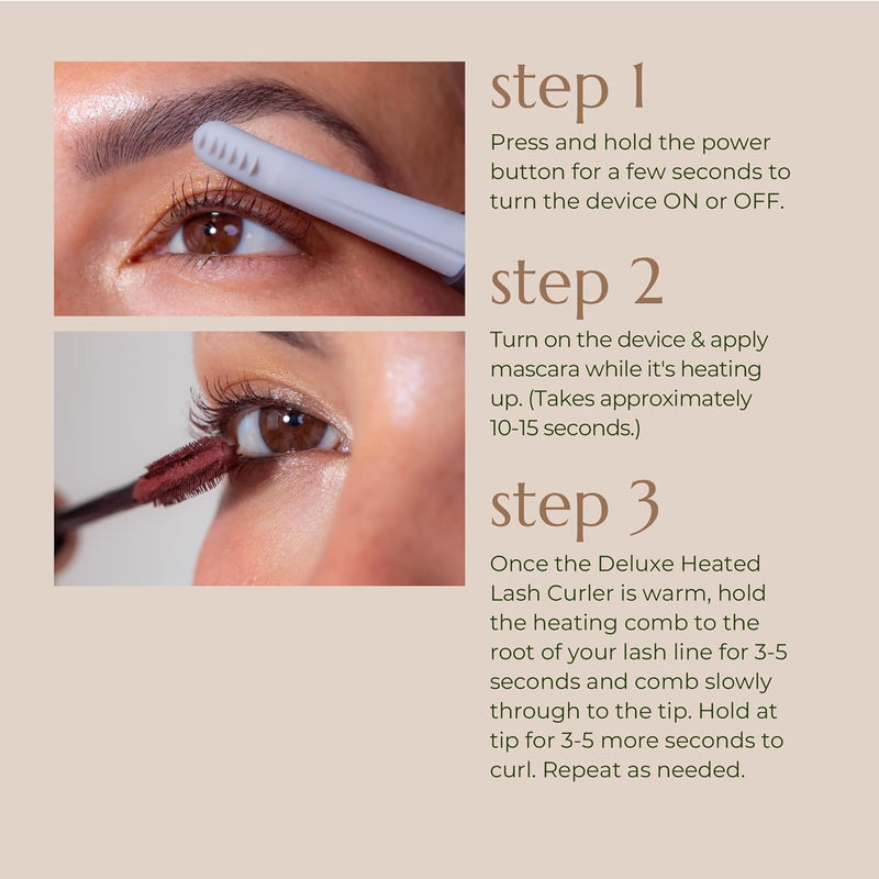Deluxe Heated Eyelash Curler with USB Re-Chargeable Battery - Safe and Gentle Won'T Damage Your Eyelashes