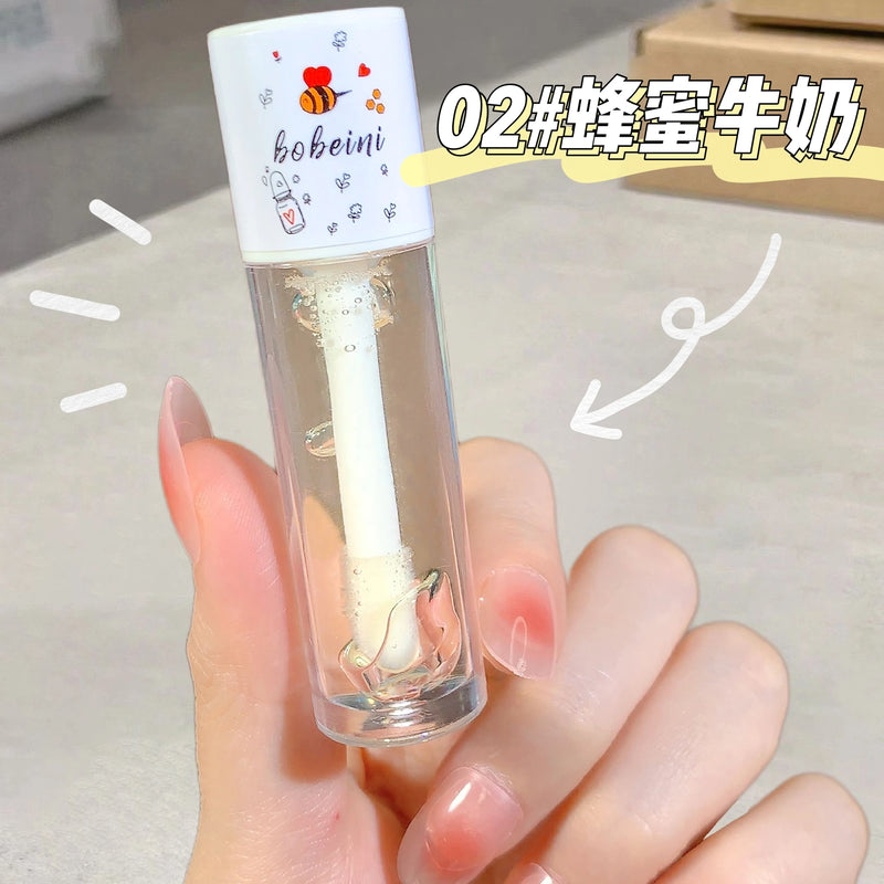 Peach Honey Lip Oil Plump Moisturizing Non-Sticky-Hydrating Gloss Long-Lasting Clear Liquid Lip Balm