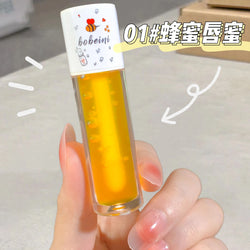 Peach Honey Lip Oil Plump Moisturizing Non-Sticky-Hydrating Gloss Long-Lasting Clear Liquid Lip Balm