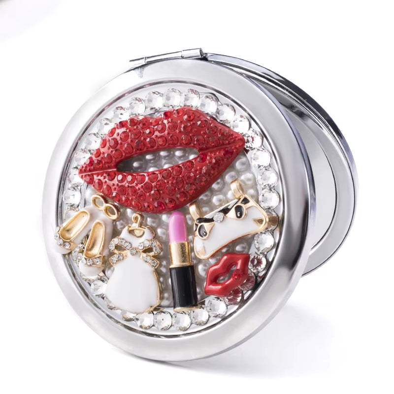 Makeup Pocket Mirror Custom Mini Bling round Shape Makeup Mirrors