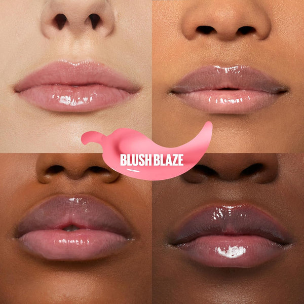 Lifter Gloss Lifter Plump, Plumping Lip Gloss with Chili Pepper and 5% Maxi-Lip, Blush Blaze, Sheer Pale Pink, 1 Count