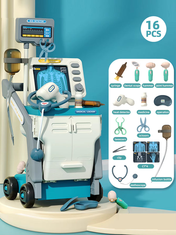 Doctor Kit for Kids, Toy Medical Cart Kit for Toddlers with Sounds, 3-5 Year Old Toddler Pretend to Play Doctor Games