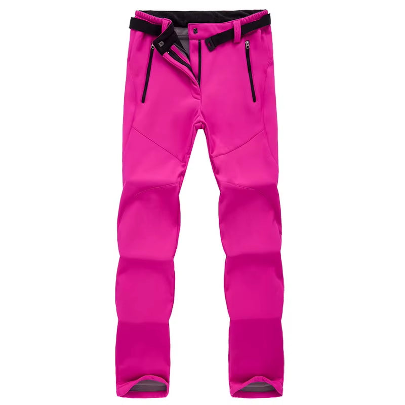 New Winter Womens Outdoor Pants Thick Fleece Softshell Sports Trousers Hiking Trekking Ski Waterproof Women Pants PM21
