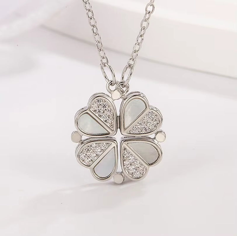 925 Sterling Silver Clover Necklace Four Leaf Heart Shape Pendant Necklace for Women Hart Luxury Jewelry Sale Dropshipping