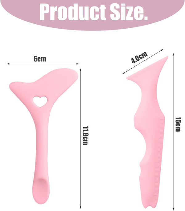 2Pcs Eyeliner Stencils, Silicone Wing Eyeliner Stencils Eyeliner Stencils Tool for Beginners Multifunctional Eyeliner Guide Tool Eye Makeup Stencils for Eyeliner Eyelash Eyeshadow (Pink)