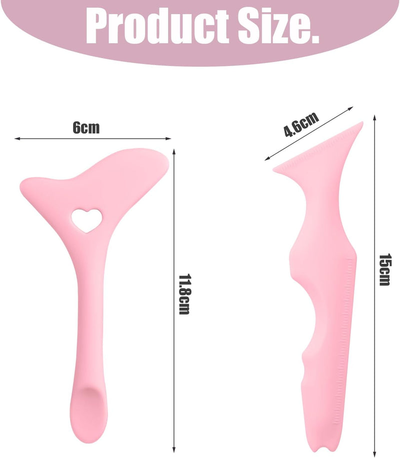 2Pcs Eyeliner Stencils, Silicone Wing Eyeliner Stencils Eyeliner Stencils Tool for Beginners Multifunctional Eyeliner Guide Tool Eye Makeup Stencils for Eyeliner Eyelash Eyeshadow (Pink)