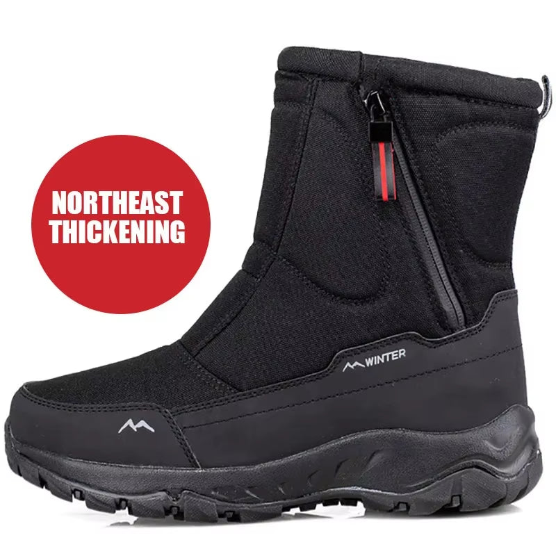 Men Boots 2025 Winter Shoes for Men Warm Snow Boots Mid-Calf Men Warm Shoes Thick Plush Winter Boots for Men Women Cotton Shoes
