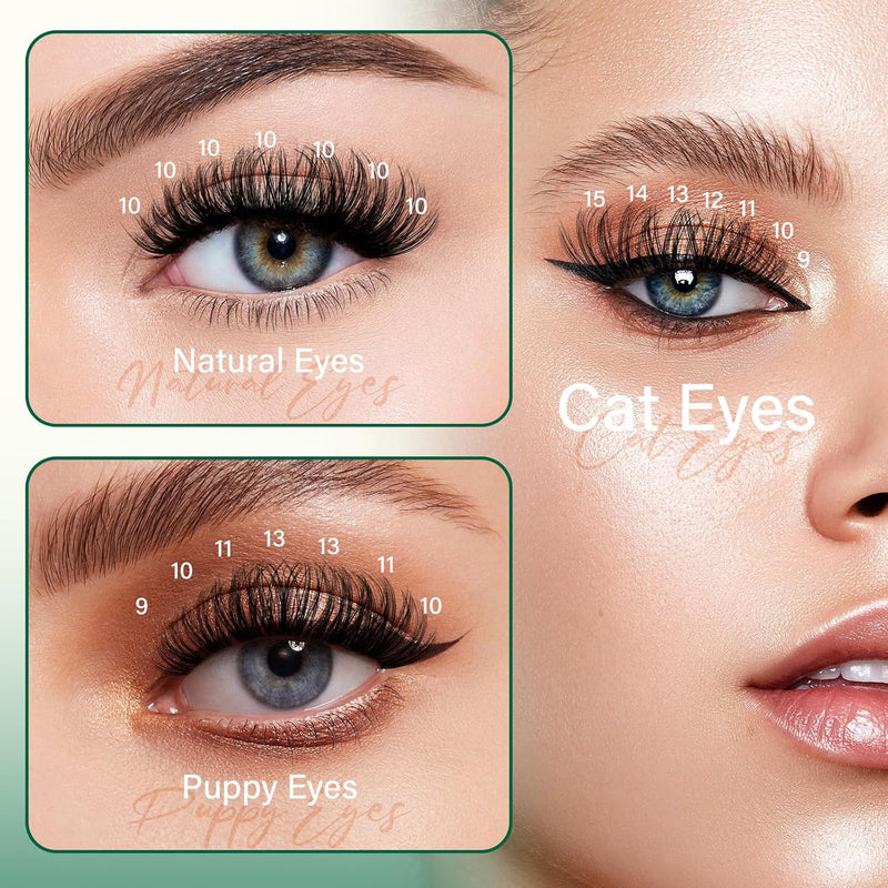 DIY Lash Extension Kit  300Pcs Individual Eyelash Extension Kit 40D 0.07D Curl 8-16MIX Lash Clusters with Lash Glue Remover Applicator Easy to Use for Beginners(40D-0.07D,8-16Mix)