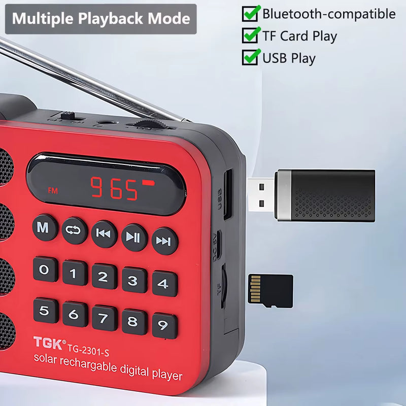 Solar Bluetooth Radio | Portable FM Receiver Radio |  Kellyzbeauty
