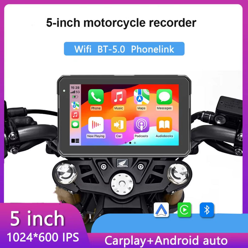 5/7 Inch Carplay Motorcycle Wireless Carplay Android Auto Airplay Display Screen Portable Moto Monitor IPX7