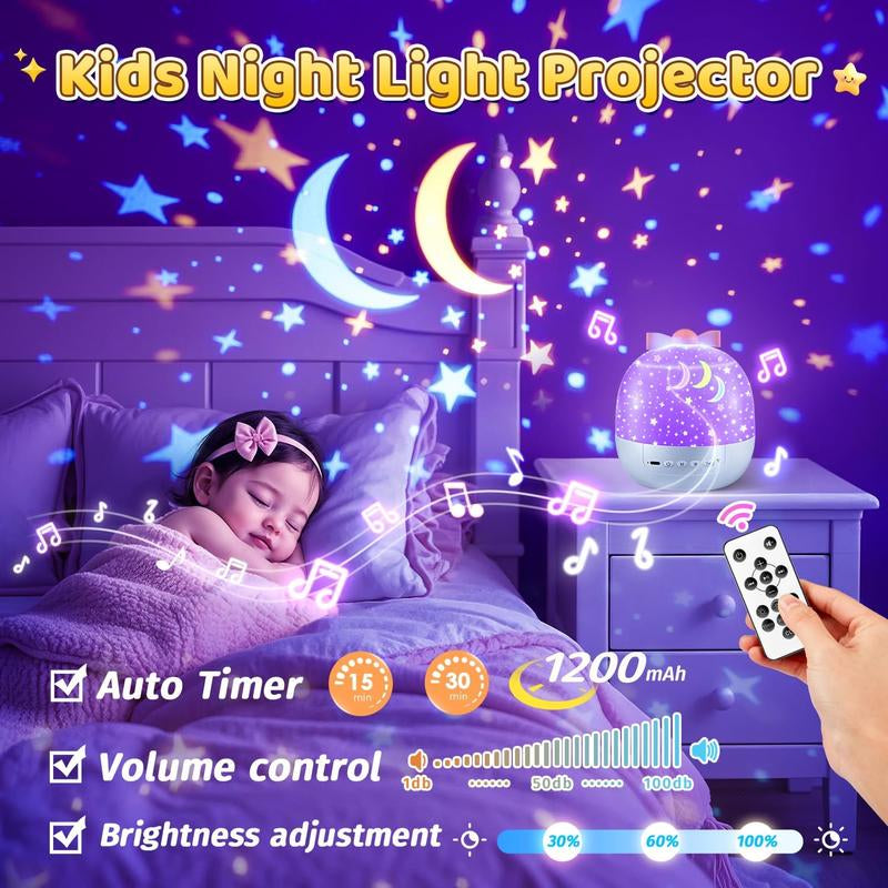 Onefire Unicorn Toys for Girls Gifts, 15 Films+15 Lullaby Sound Machine for Kids Night Light Projector, Remote+Rechargeable Night Light for Kids Gifts, 360 °Rotation Princess Mermaid Toddler Girl Toys