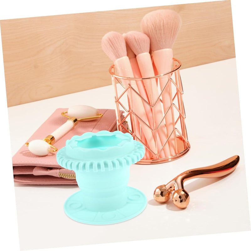 Foldable Silicone Makeup Brush Cleaner Cup Makeup Cleaning Container for Travel and Home Use