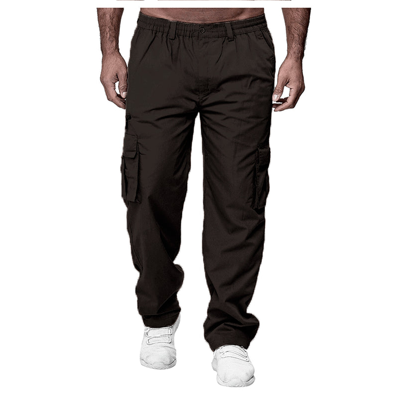 Men'S Casual Multi-Pocket Loose Straight Cargo Pants